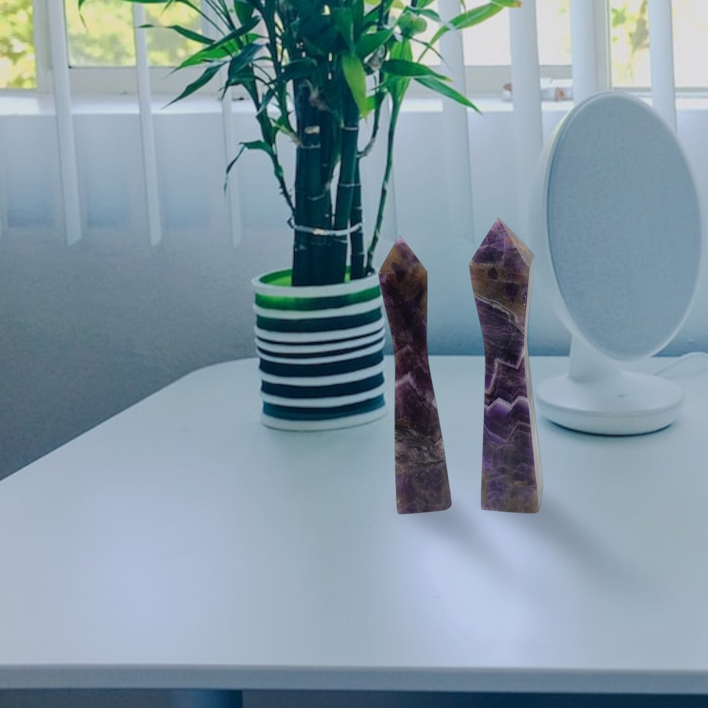 Amethyst crystal gemstone towers