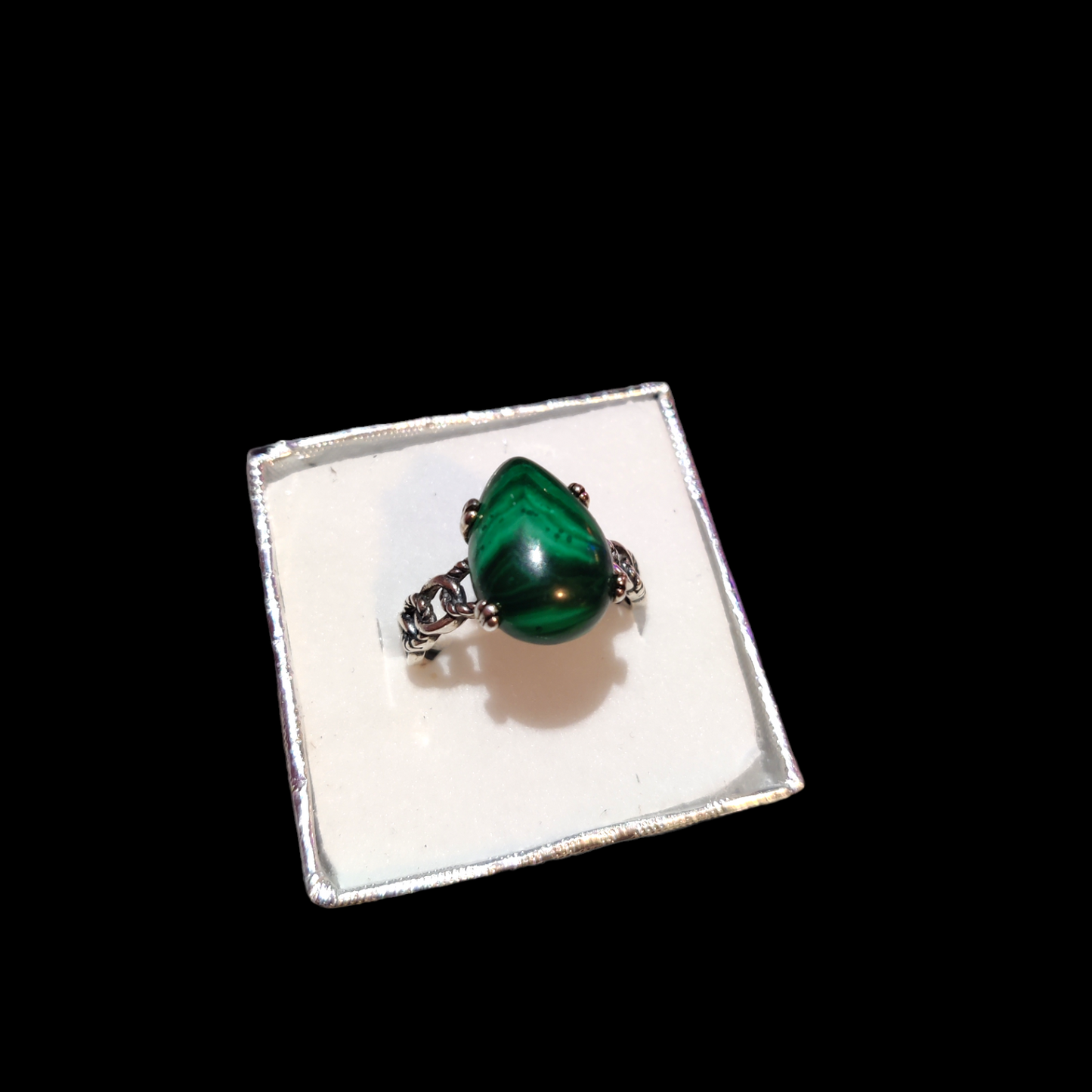 Teardrop Malachite Ring