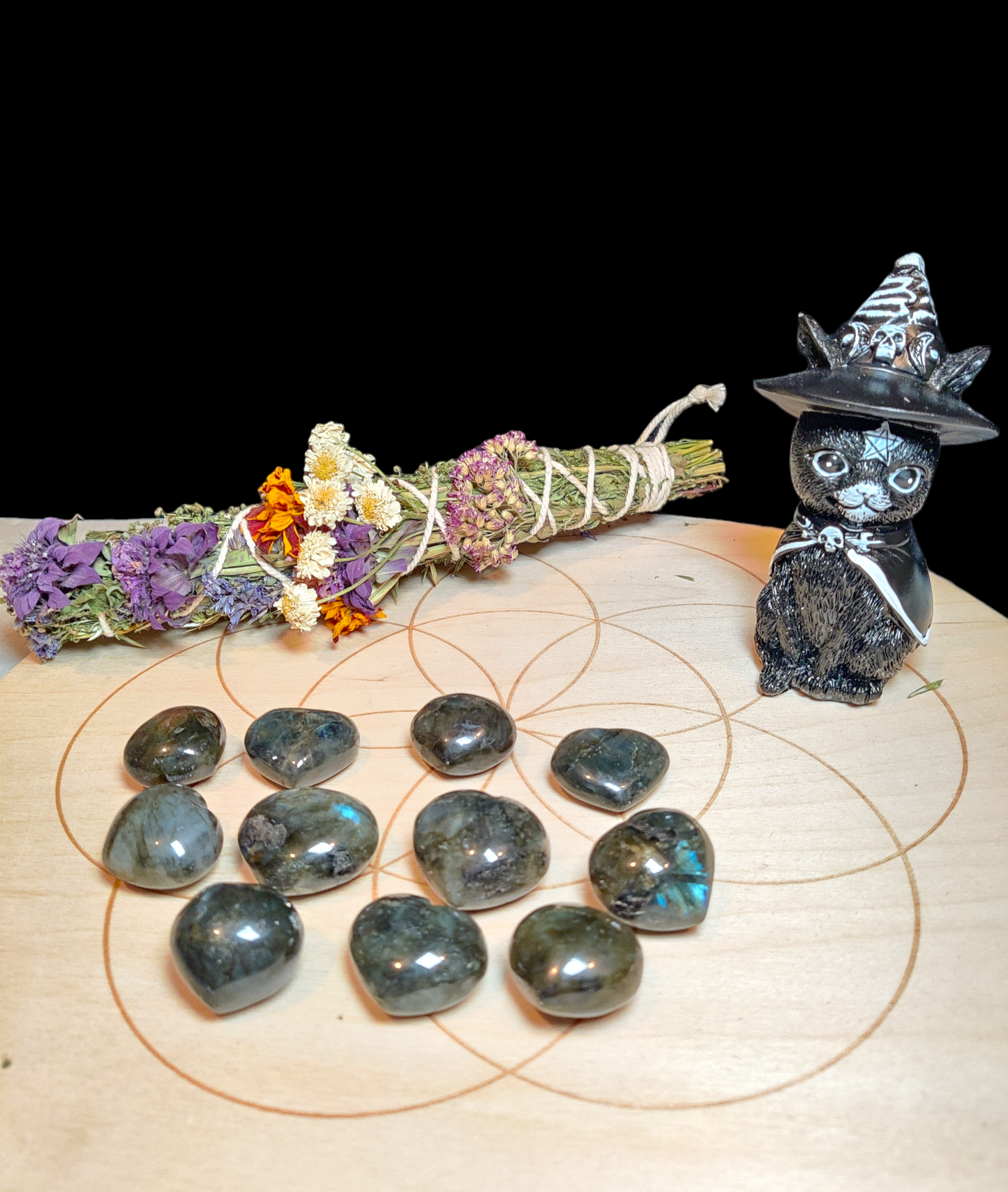 Labradorite Heart Carvings