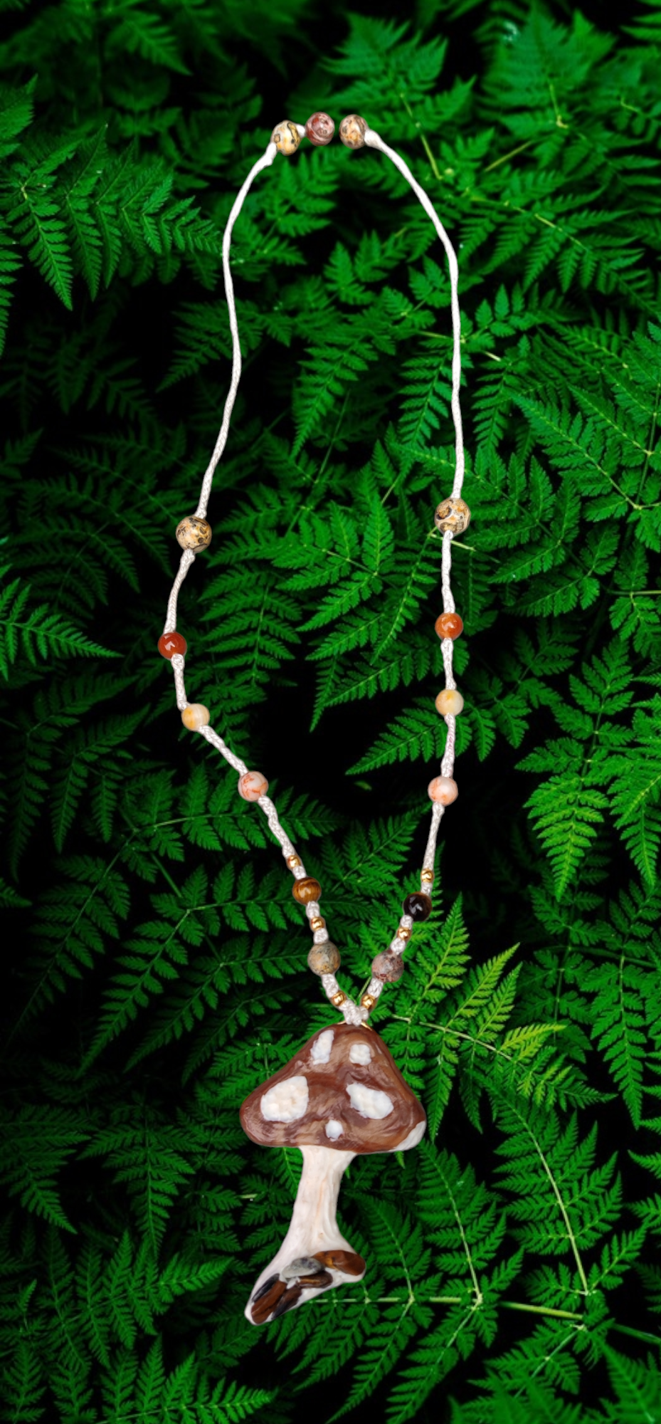 Braided Mushroom Necklace