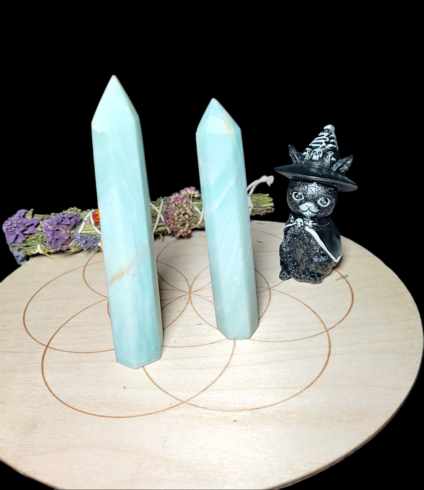 caribbean calcite crystal gemstone tower