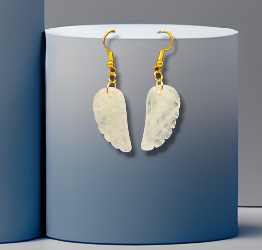 clear quartz handmade wings crystal earrings jewelry