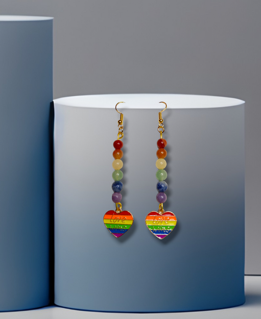 Love wins Rainbow Heart Earrings