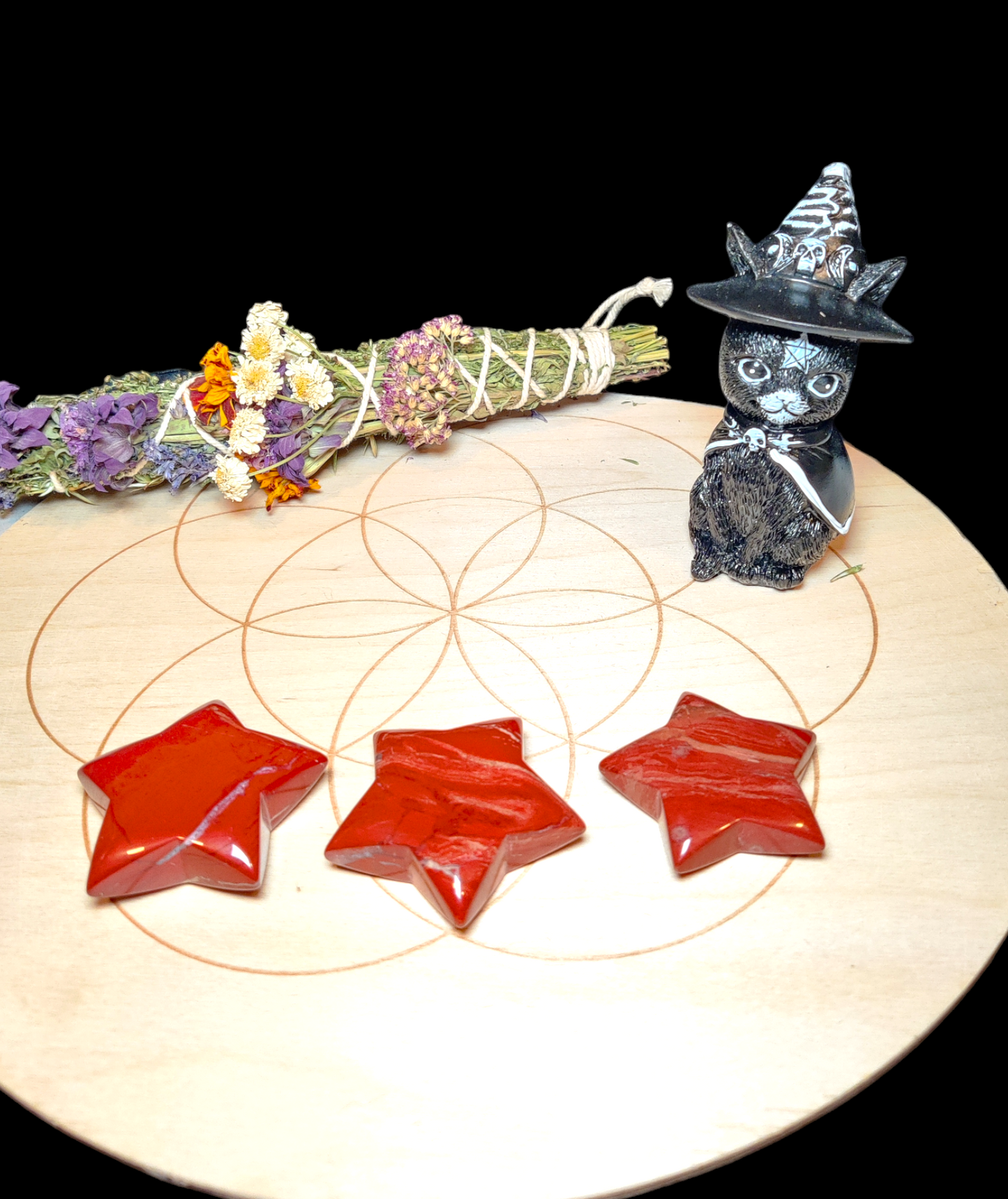 red jasper crystal star carvings gemstones