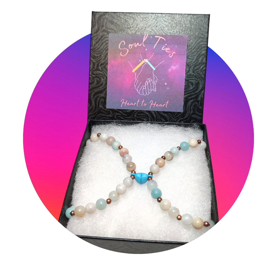 soul ties soul mates beaded crystal bracelets magnetic valentines day love set gemstone jewelry